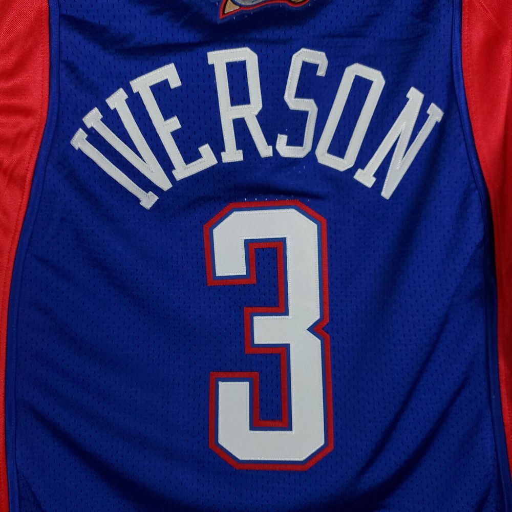Allen Iverson Mitchell & Ness M Medium Authentic NBA All-Star Jersey Blue #3 NWT - Picture 10 of 11